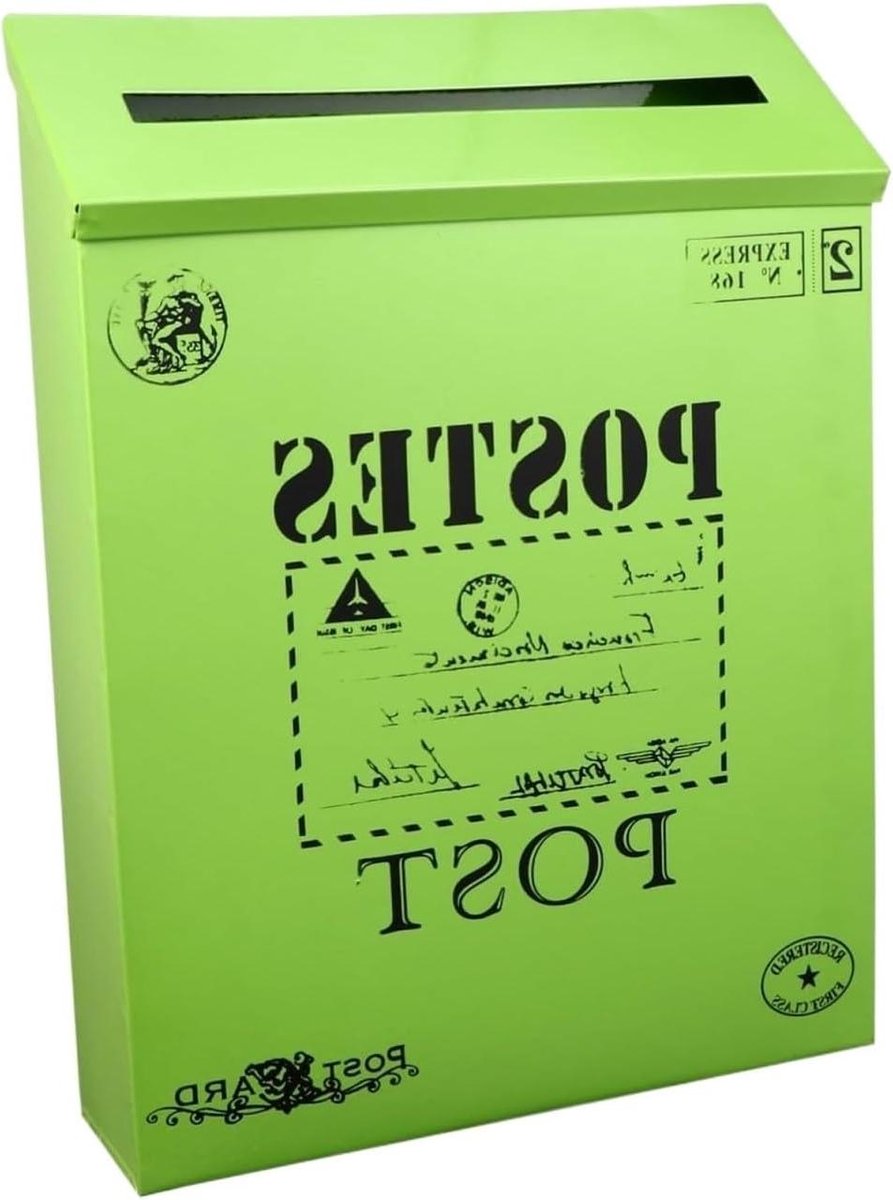 Wandmontage Mailbox - Brievenbus Buiten - Post Ontvangen - Afsluitbaar Ontwerp - 29x22cm - Groen