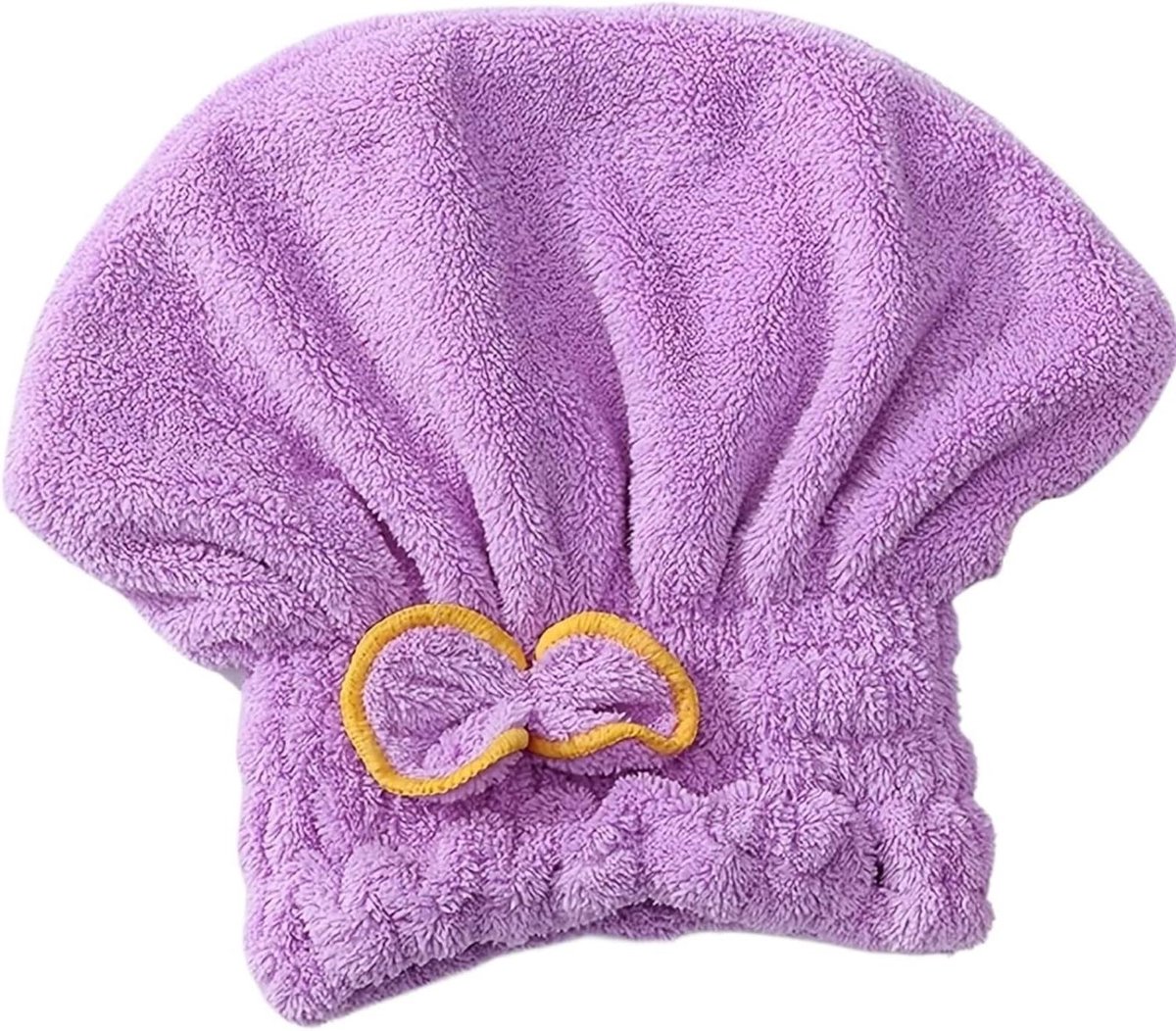 Verdikte Douchemuts - Haardroogkap - Haar Beschermen - Absorberend Koraalfleece - 2 stuks - Paars