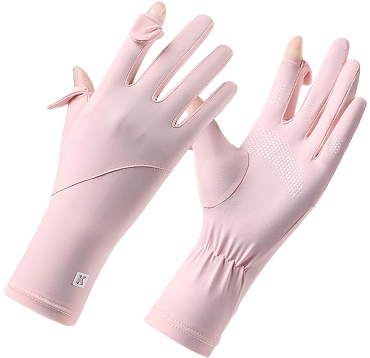 carmdering - Zomer Zonnebrand Handschoenen - UV Bescherming Handschoenen Dames - Rijhandschoenen -Blokkering - Touchscreen Vriendelijk Ontwerp - Koel Zijde Stof - Ademend En Rekbaar - Comfortabele Pasvorm Voor Activiteiten - 1 Paar-Roze