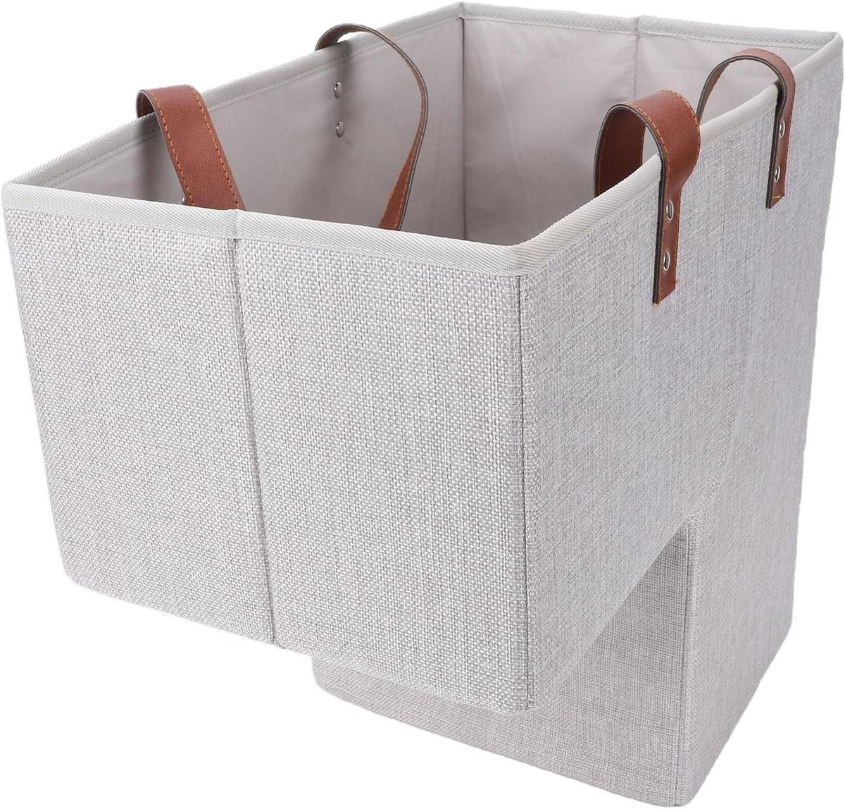 Trapmand met Handvat - Opbergbak Geweven - Ruimte Besparen - Innovatief Ontwerp - 47x45x6 cm - Grijs