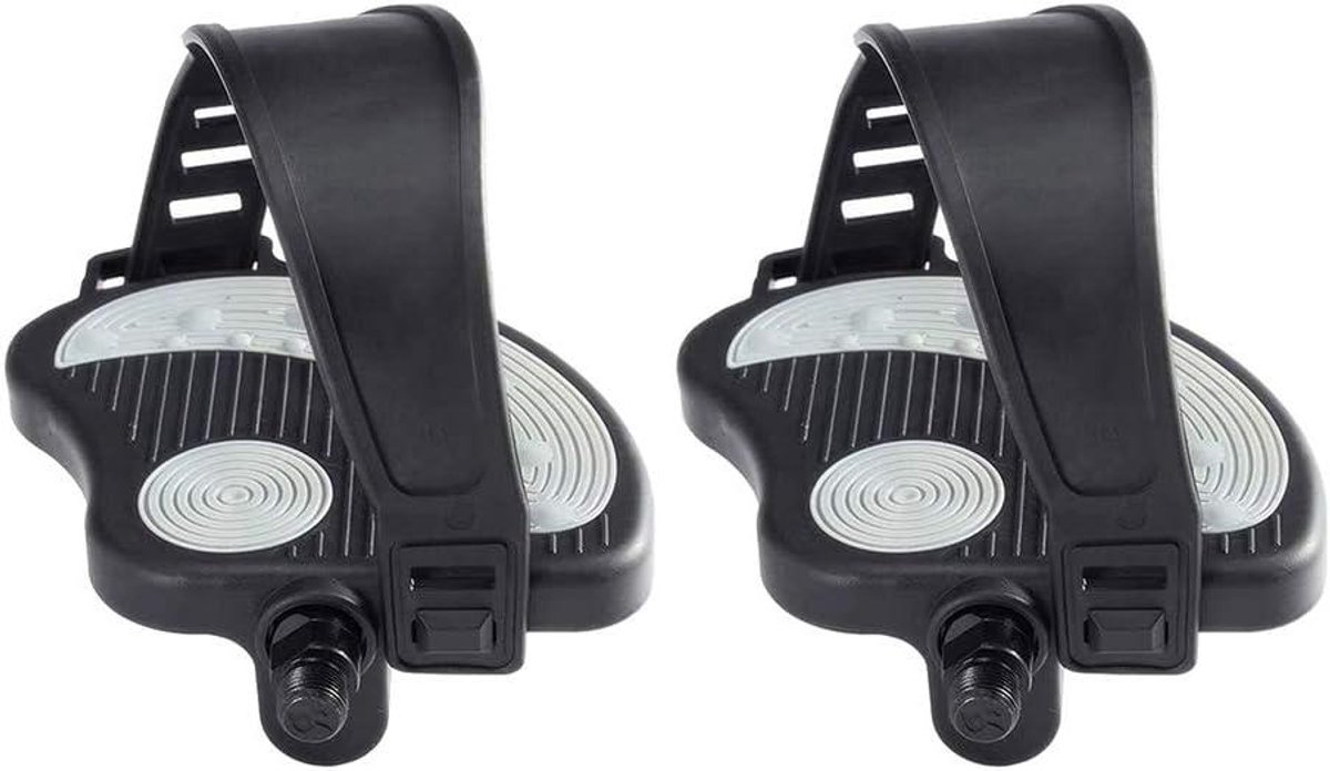 Hometrainer Pedalen - Spinfiets Onderdelen - Binnen Trainen - Verstelbare Riemen - 9/16 Inch - Zwart