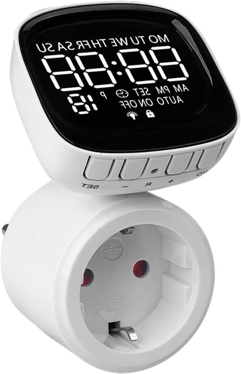 Timer Stopcontact - Tijdschakelaar Stekker - Energie Besparen - 360 Graden Draaibaar - 3680W Capaciteit - Wit
