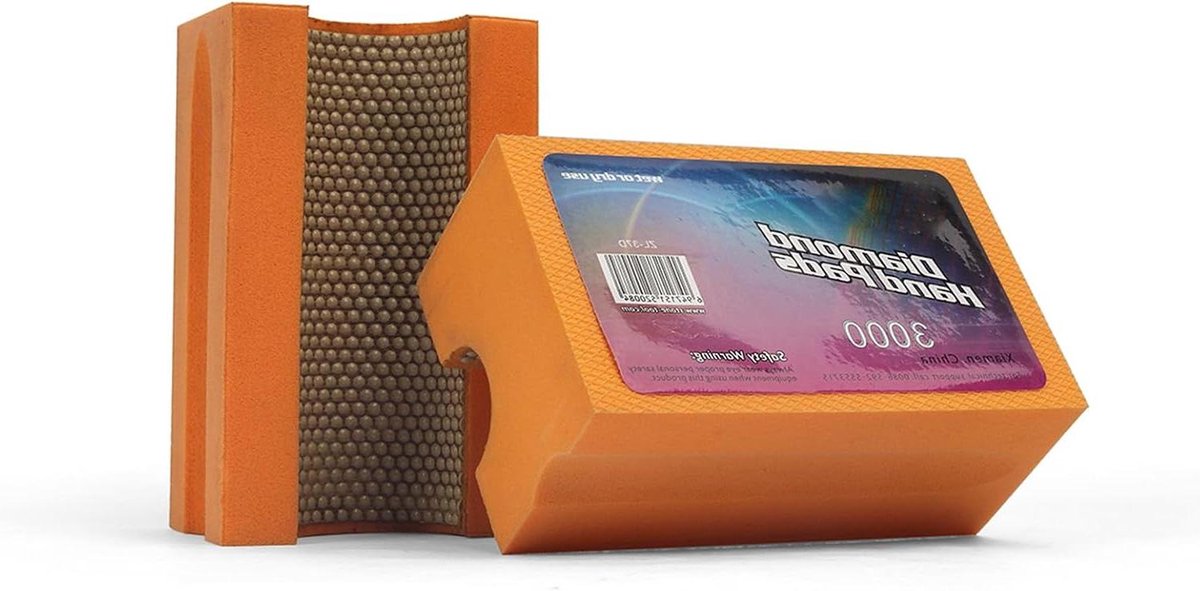 Schuurblokken Diamant - Polijstblok Hand - Fijn Slijpen - Hoge Slijpkracht - 3000 Grit - Oranje