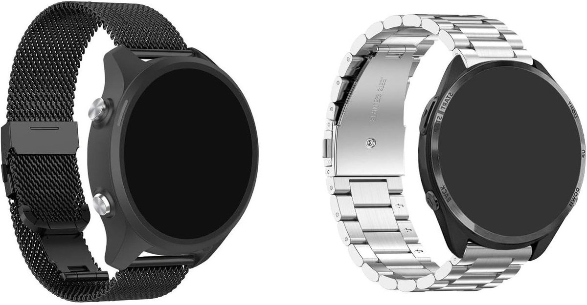 2 Pieces Compatible with Garmin Venu Sq 2/Venu Sq 2 Music/Venu Sq/Venu Sq Music 20mm Mesh Woven Watch Band Metal Stainless Steel Replacement Bracelet Business Bands