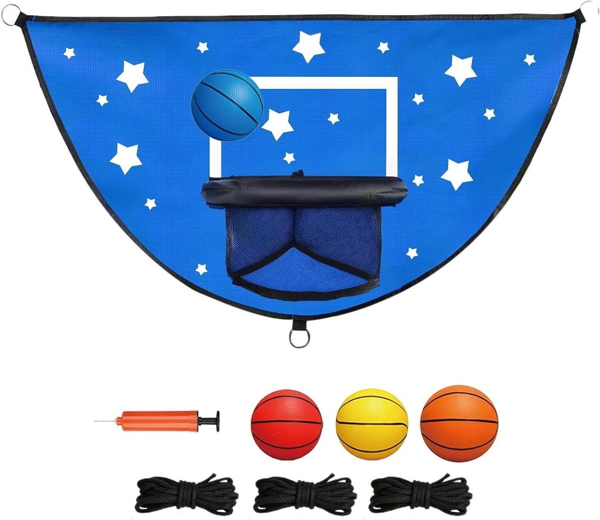 Trampoline Basketbalring - Mini Basketbalset - Actief Spelen - Veilig Ontwerp - 28 x 25 x 5 cm - Blauw