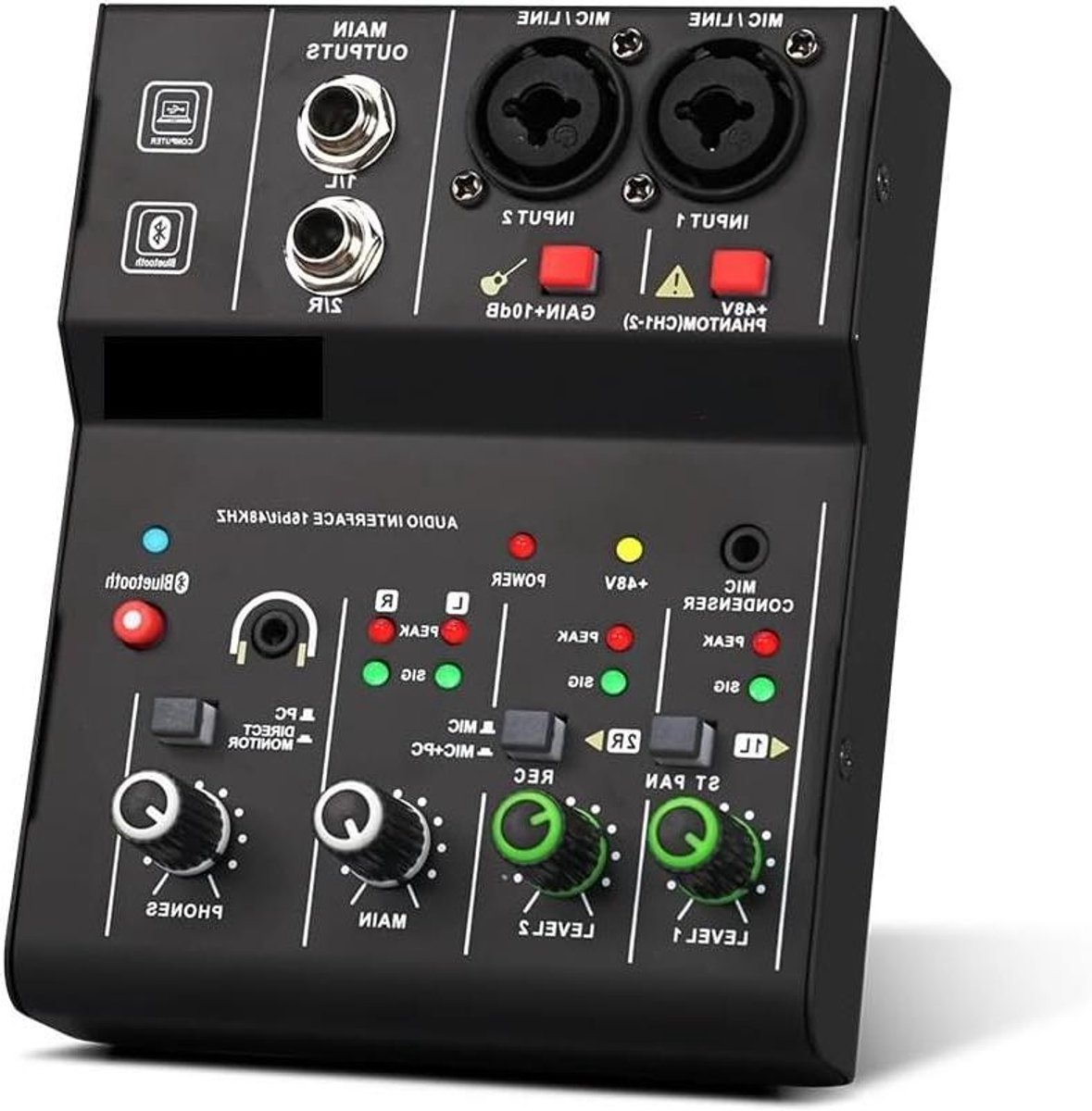 DJ Controller - Mengpaneel Interface - Muziek Mixen - Bluetooth USB Record - 1 kg - Zwart
