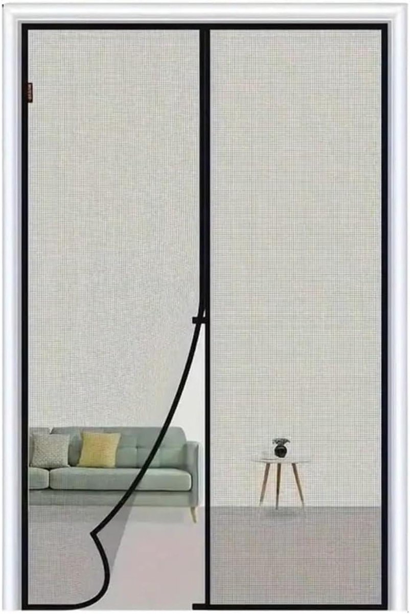 Horndeur - Vliegenraam Hordeur - Insecten Buiten Houden - Eenvoudige Installatie - 100x210 cm - Wit