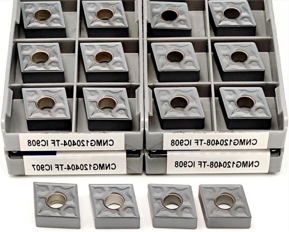 Carbide Freesinserts - Draai-inzetstukken Metaal - Metaalbewerken - Hoge Slijtvastheid - 10 stuks - Zilverkleurig