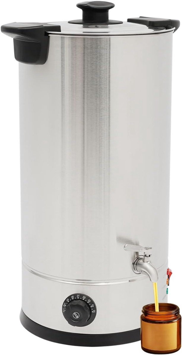 Elektrische Waxsmelter - Smeltmachine Kaarsen - Ambachtelijk Maken - Instelbare Temperatuur - 15 Liter - Zilver