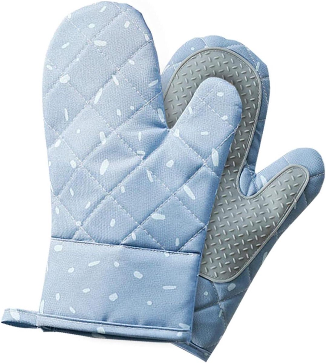 Ovenwanten Set - Keuken Handschoenen - Hitte Beschermen - Antislip Siliconen - 27 x 15 cm - Blauw