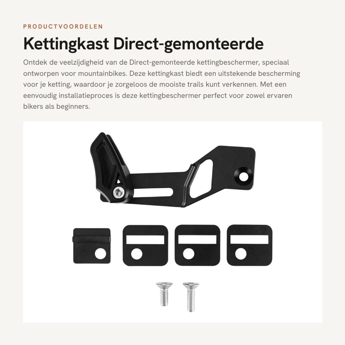 Dailygoods- Kettingbeschermer Direct-gemonteerd - Kettingkast - Mountainbike - Aluminiumlegering - Lichtgewicht - Duurzaam ontwerp - Kettinggeleider