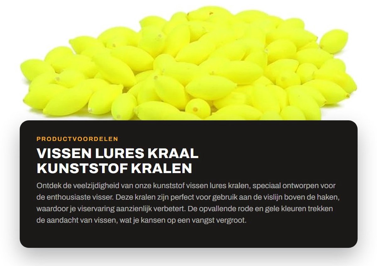 Dailygoods- Vissenlures 100 Stuks - Kunststof Kralen - Lichtgevend - Zeevis Accessoire - Duurzaam - Afmeting 12 x 6 mm - Viskralen