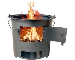 Raket Voor Camping - Outdoor Kookgerei met Grill en Tang | Hout Verbrandende Rocket Stove voor Camping,Voor Overleving Rugzaktoerisme Wandelen Reizen Buiten Vuurplaats Terras Achtertuin