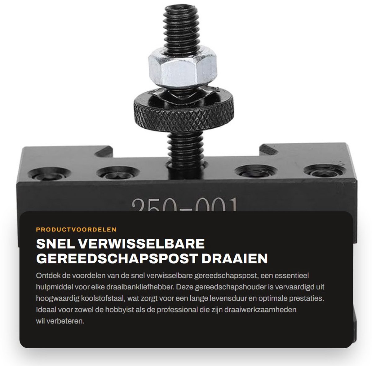 Dailygoods- Gereedschapshouder Hoogwaardig Koolstofstaal - Snel Verwisselbaar - Draaibank - Stijfheid - Compact Formaat - Tijd en Arbeid Besparen - Draaibankaccessoire