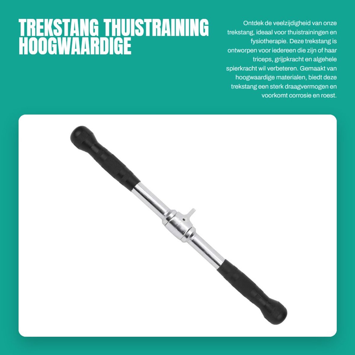Dailygoods- Trekstang Hoge Kwaliteit - Trekstangen voor Gordijnen - Thuistraining - Fysiotherapie - Roestvrij Staal - 51 cm Lengte - Fitnessstang