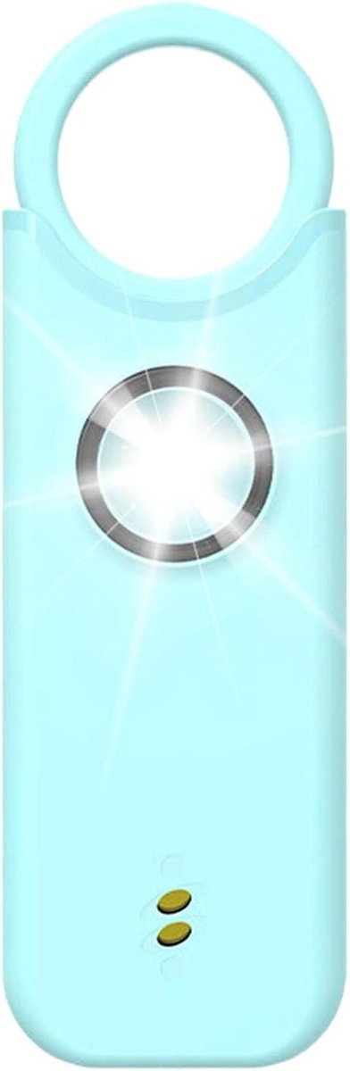 Persoonlijk Alarm - Veiligheidslamp - Noodsituaties - Oplaadbaar - 9.5 x 4.7 cm - Lichtblauw