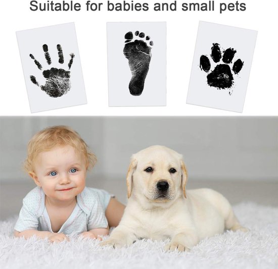 3 stuks Inktkussentjes voor baby-aandenkens - M - 8 x 12,5 cm— Voor hand- en voetafdrukken van kinderen, en pootafdrukken van baby's & huisdieren - Herinneringsinktkussentjes voor de eerste verjaardag - Ideaal voor pasgeborenen 0–12 maanden — afbeelding 4