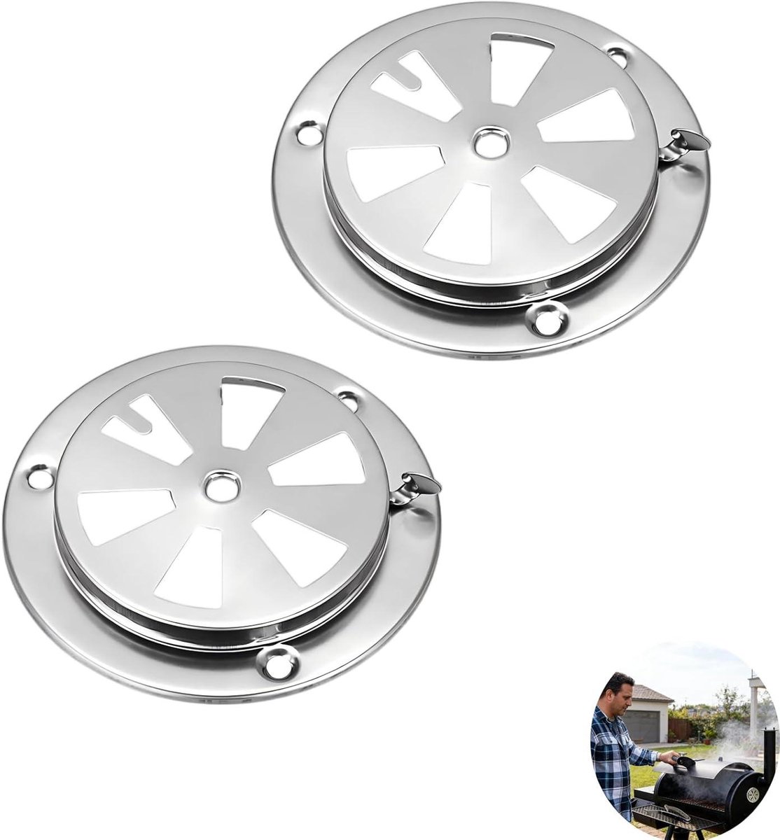 Ventilatieroosters RVS - Afsluitbare Roosters - Ventilatie Regelen - Corrosiebestendig - 95 mm - Zilver