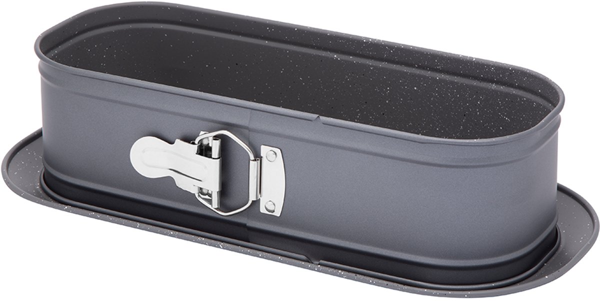 Ovale Springvorm 34,5 cm – Cakevorm met Antiaanbaklaag – Koolstofstaal – Bakvorm voor Cheesecake, Brownies & Ovenschotels – Donkergrijs