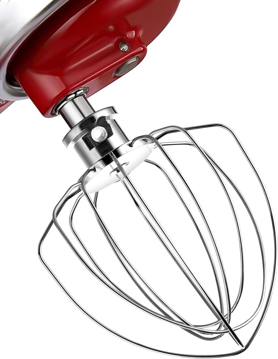 Mixer Accessoire Garde Hulpstuk Bakken en Koken Verbeterde 6-draads garde 4.5 en 5 QT Zilver