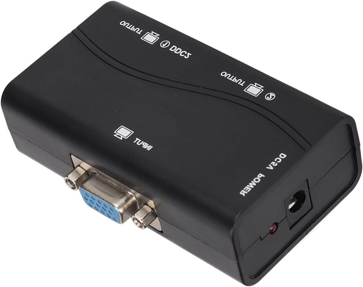 VGA-splitter - Displayverdeler - Dubbel Scherm - 40 Meter Bereik - 1920x1440 Resolutie - Zwart