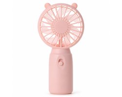 Handventilator en Tafelventilator 2-in-1 – Mini Ventilator op Batterijen Inclusief AA-Batterij – Krachtige Pocket Fan met 7 Bladen – Kleine Ventilator voor Camping, Reizen, Kantoor, Studentenkamer