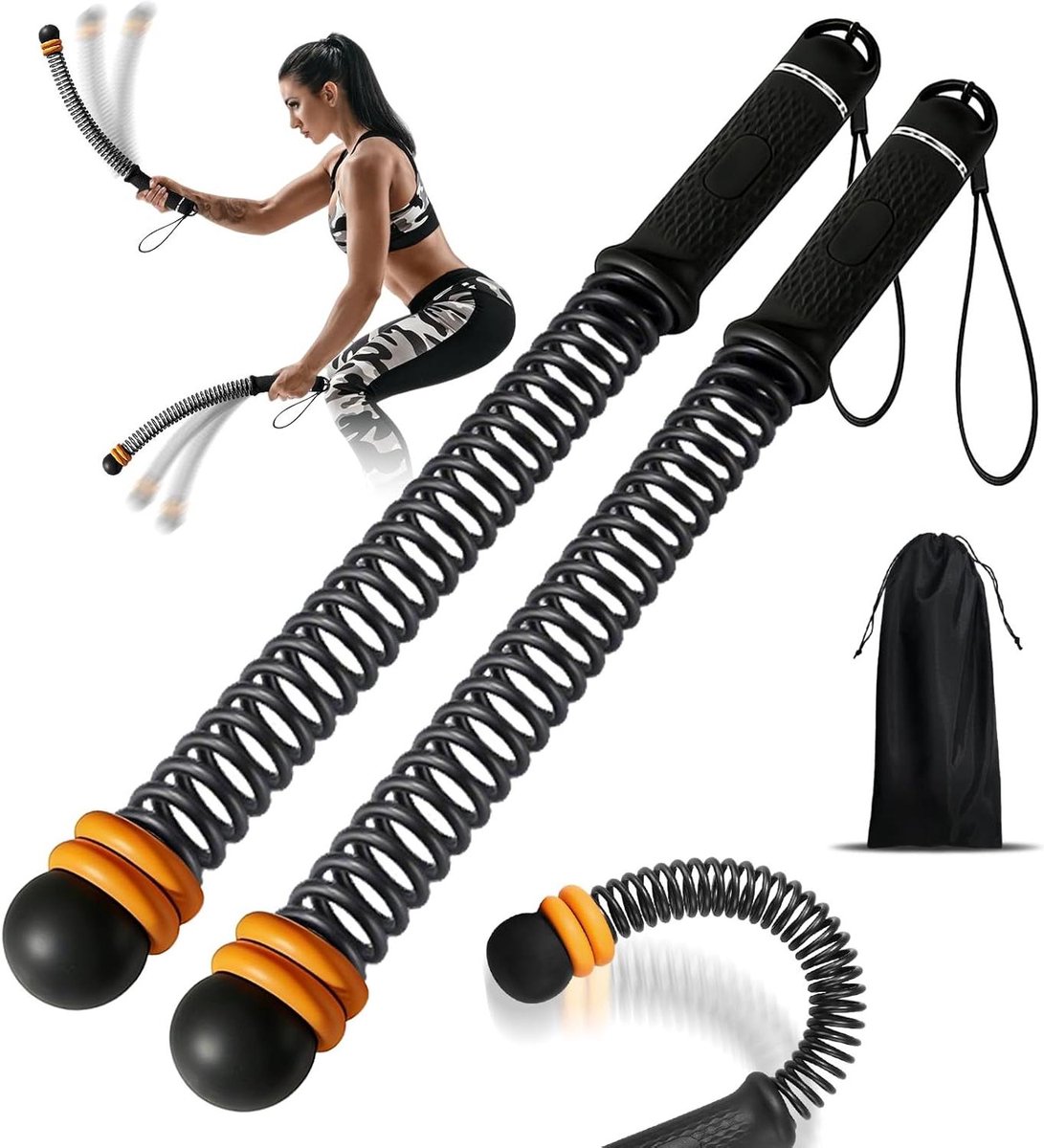 Draadloze Trainingskoorden - Fitness Touwen - Thuis Trainen - Vloerbeschermend Ontwerp - 2 stuks - Zwart