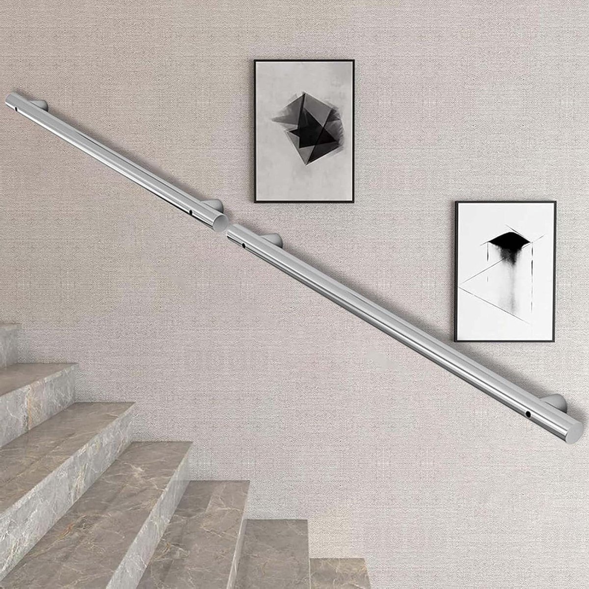 Veiligheidsleuning Metaal - Steun Stang - Trap Veiligheid - Roestvrij Staal 304 - 100cm - Zilverkleurig
