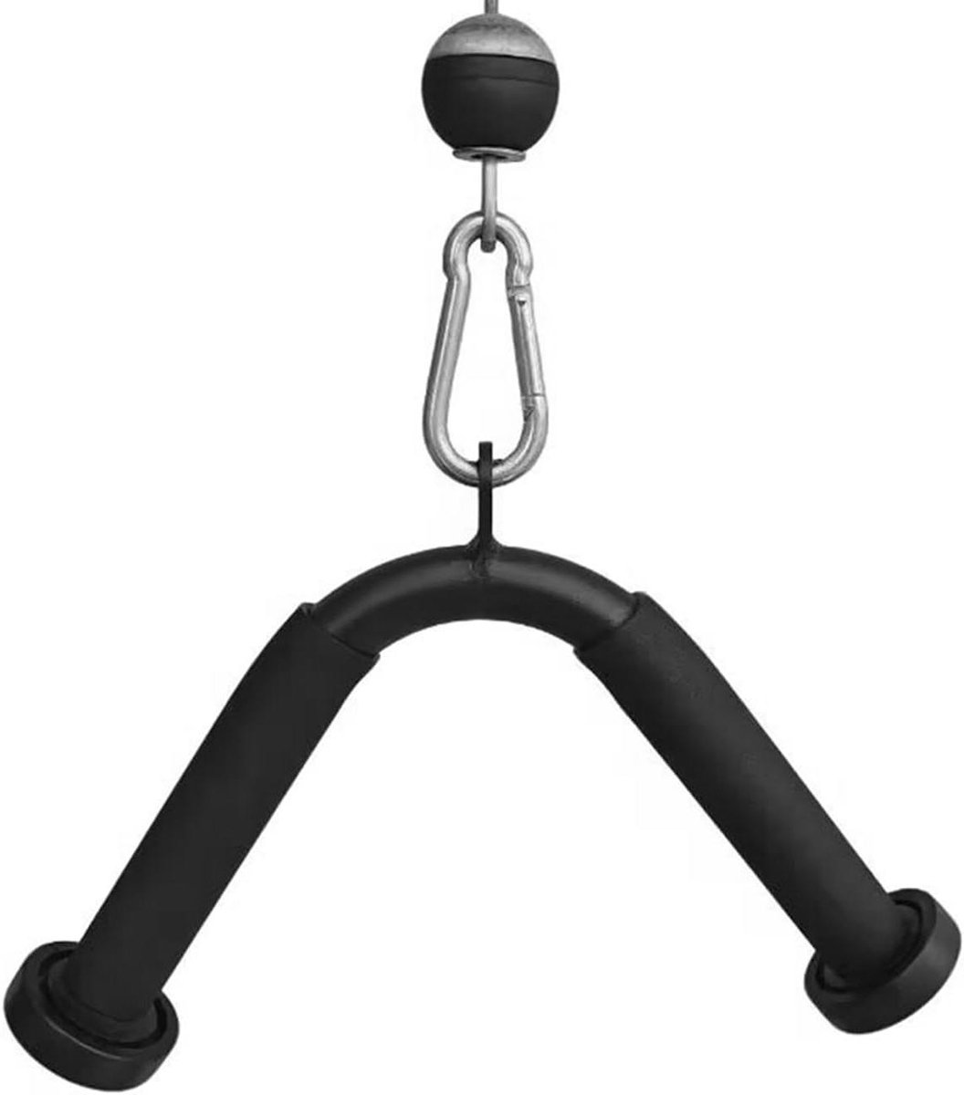 Fitness Handvat - Kabelmachine Accessoire - Kracht Training - Ergonomisch Ontwerp - 27 x 20 cm - Zwart