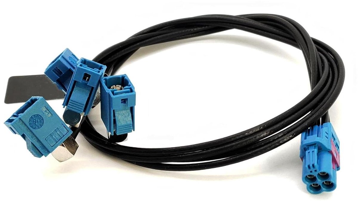 RF Verlengstuk - Coaxiale Kabel - Voertuig Connectiviteit - Vier Poorten Hoek - 50 cm - Zwart