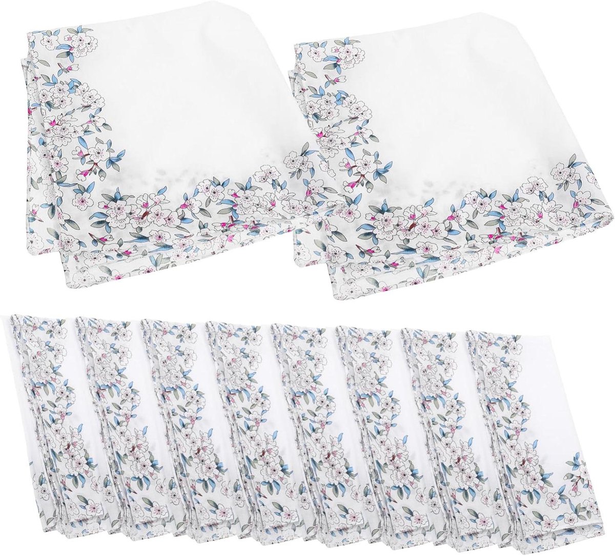 Zakdoeken Set - Herendassen Stofdoeken - Feestelijke Gelegenheden - Exclusief Bloemendessin - 44.5x44.5cm - Multicolor