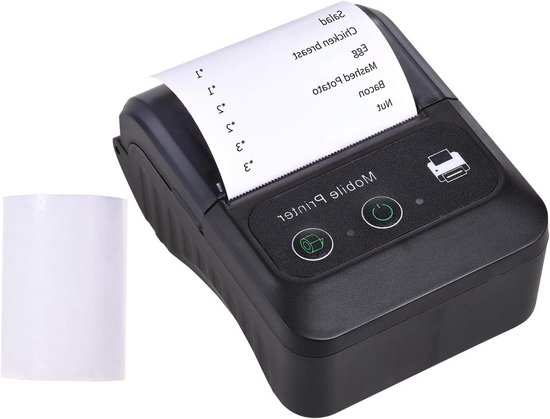 Portable Wireless BT 58mm 2 Inch Thermal Reception Printer Mini USB Bill POS Mobile Printer Support ESC/POS Print Command Compatible with Android/iOS/Windows for Small Business