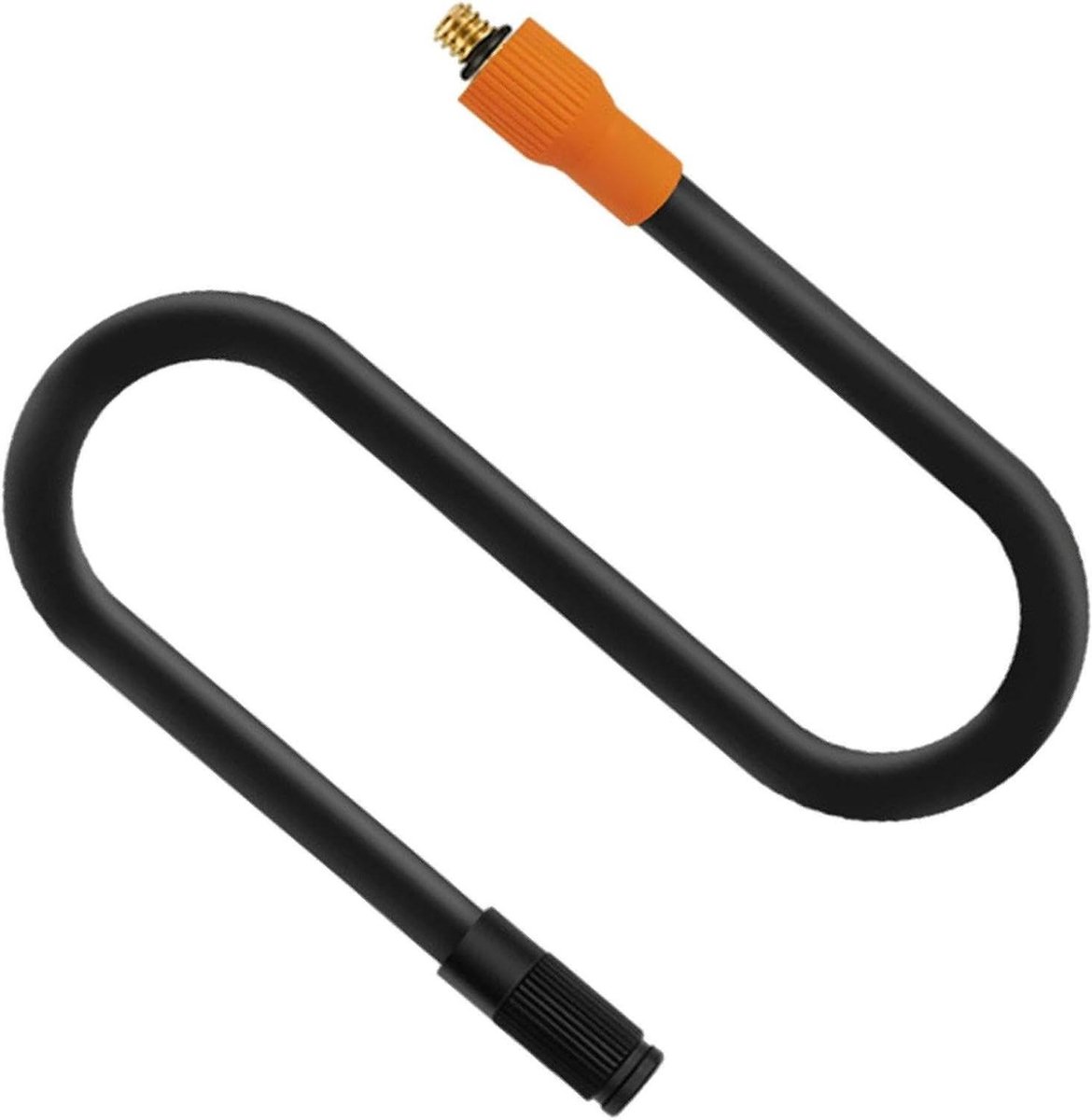 Opblaasbare slang - Pompaccessoire - Bandenspanning controleren - Koperen constructie - 20 cm lengte - Zwart