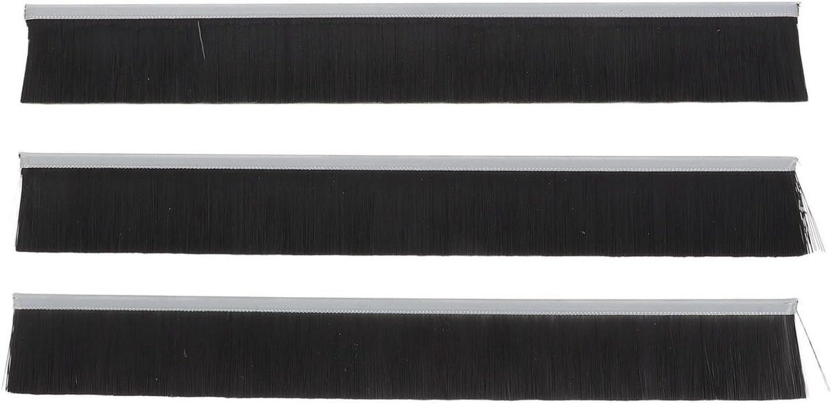 Brievenbusborstels Set - Afdichtstrips - Post Beschermen - Stof- en Waterdicht - 3 Stuks 25 cm - Zwart