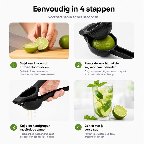 BOTC Citroenpers - Large Limoenpers - Handcitruspers - Citrusknijper - Handpers - Fruitpers - Zwart van Merkloos — afbeelding 4