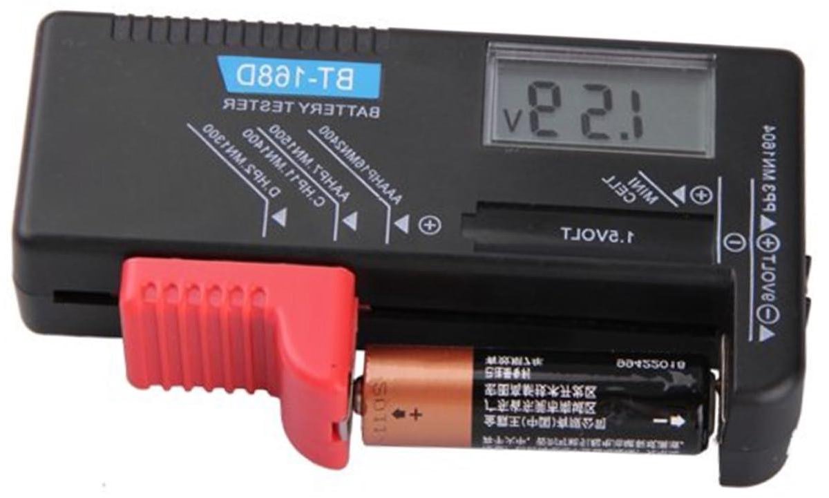Digitale Batterijtester - Voltchecker Meter - Batterijen Controleren - Universeel LCD Display - Compact Formaat - Zwart