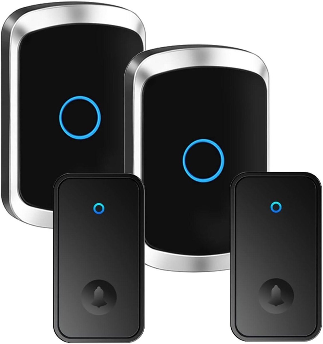 Draadloze Deurbel - Zelfaangedreven Ring - Thuis Beveiliging - Geen Batterijen Nodig - 433Mhz - Zwart