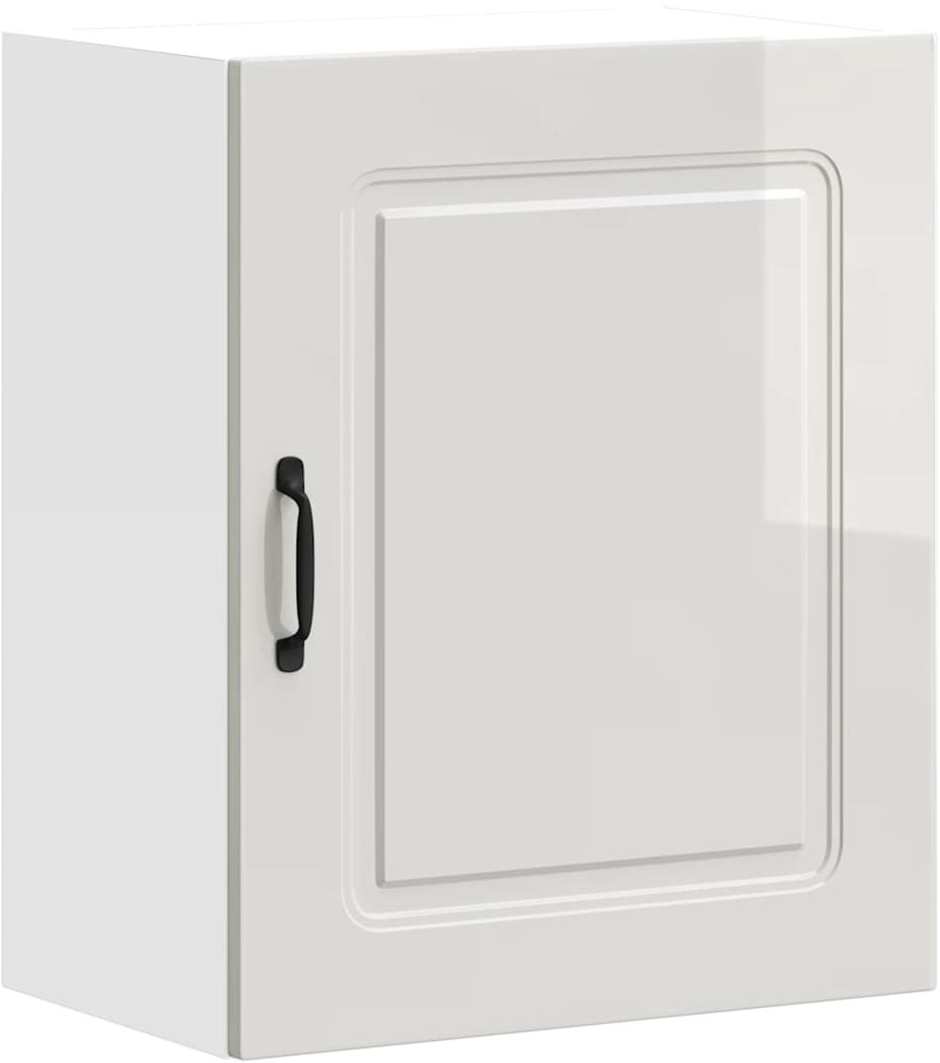 vidaXL Keuken - Wandkast - "Kalmar" - Hoogglans - Wit - Geengineerd - Hout Zwart