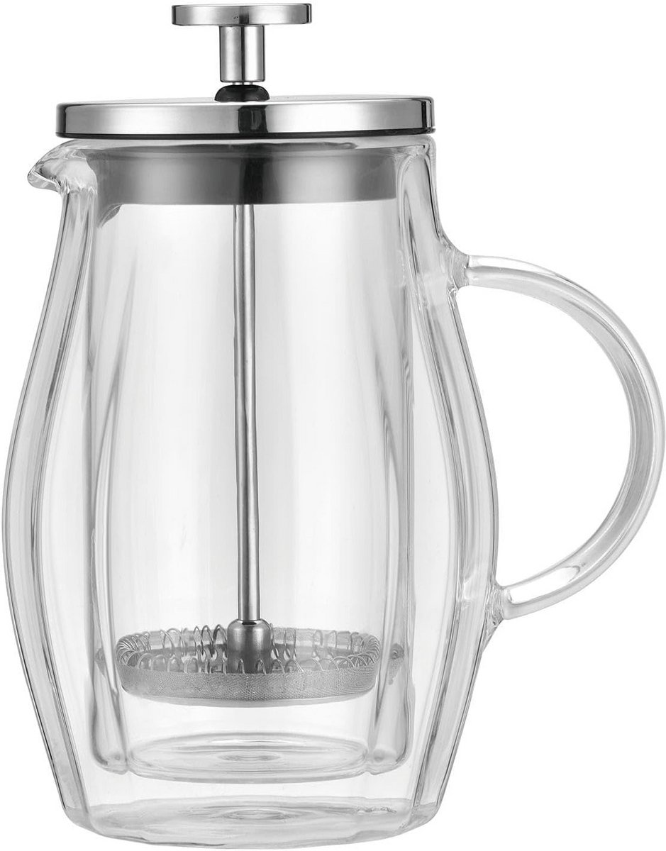 Theemaker - Koffiezetapparaat - Warme Dranken Bereiden - Dubbelwandig Glas - 035 liter - Zilver