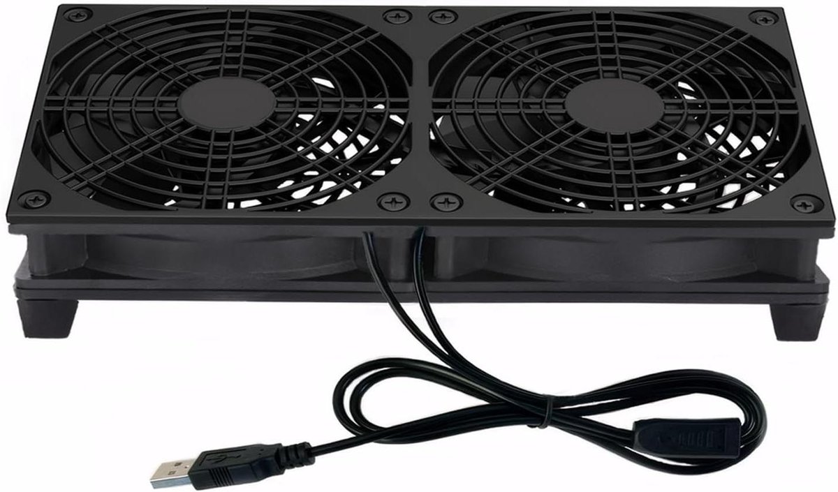 Stille USB Ventilator - Koeler - Apparaten Koelen - Lage Geluidsniveau - 240x120x25mm - Zwart