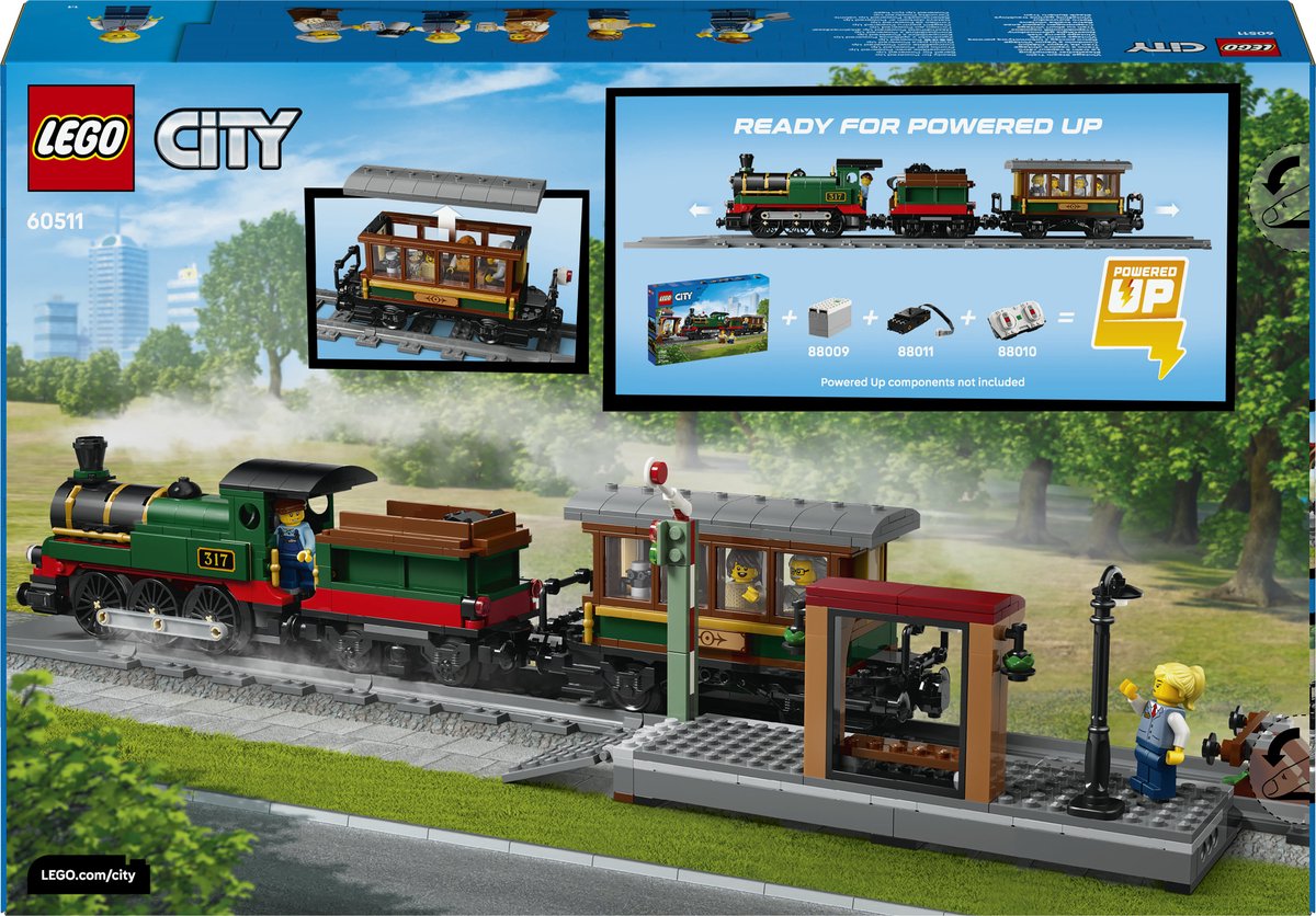 LEGO City Vintage Stoomtrein Trein Speelgoed voor Kinderen van 7 Jaar en Ouder - 60511 — afbeelding 5