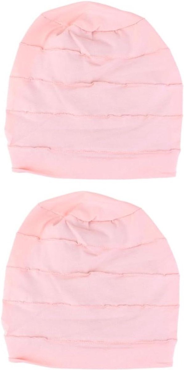 Slaapmutsen Dames - Nachtmuts Haar - Bescherming Kapsel - Dubbele Laag - 2 Stuks - Roze