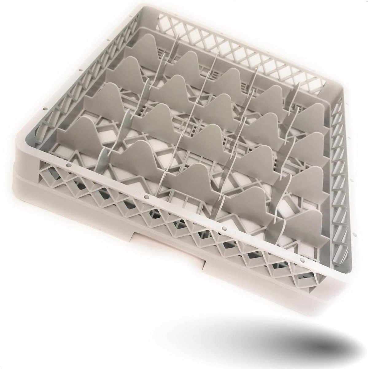 Spoelmand Glazen Vaatwasser Mand Horeca Afwas Stapelbaar Uitbreidbaar 50 x 50 cm Antraciet