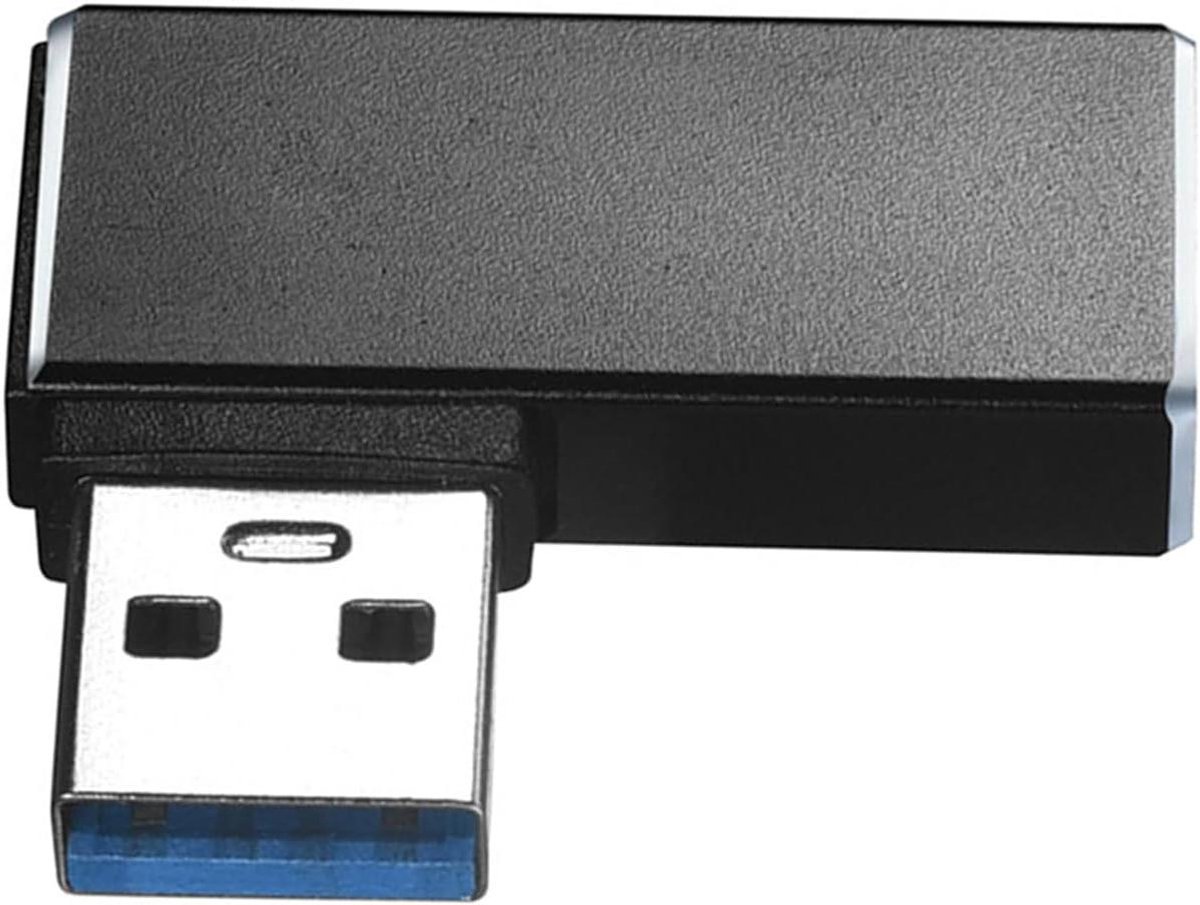USB Adapter - 90 Graden Hoek - Gemakkelijke Verbinding - Rechtshoekig Ontwerp - 5Gbps Snelheid - Zwart
