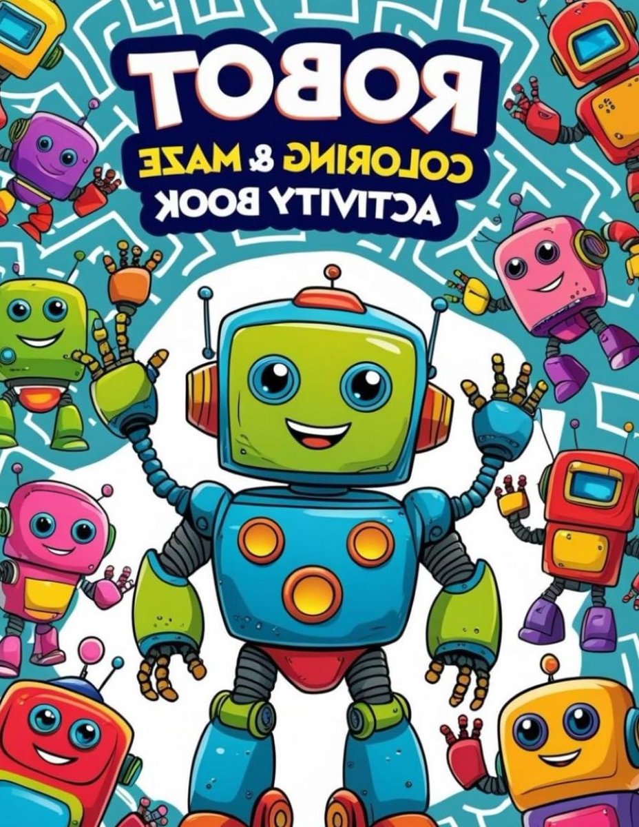 Robot Kleurboek en Puzzelboek - Activiteitenboek Kinderen - Creatief Spelen - STEM-geïnspireerd - 8.5 x 11 inch - Niet van toepassing