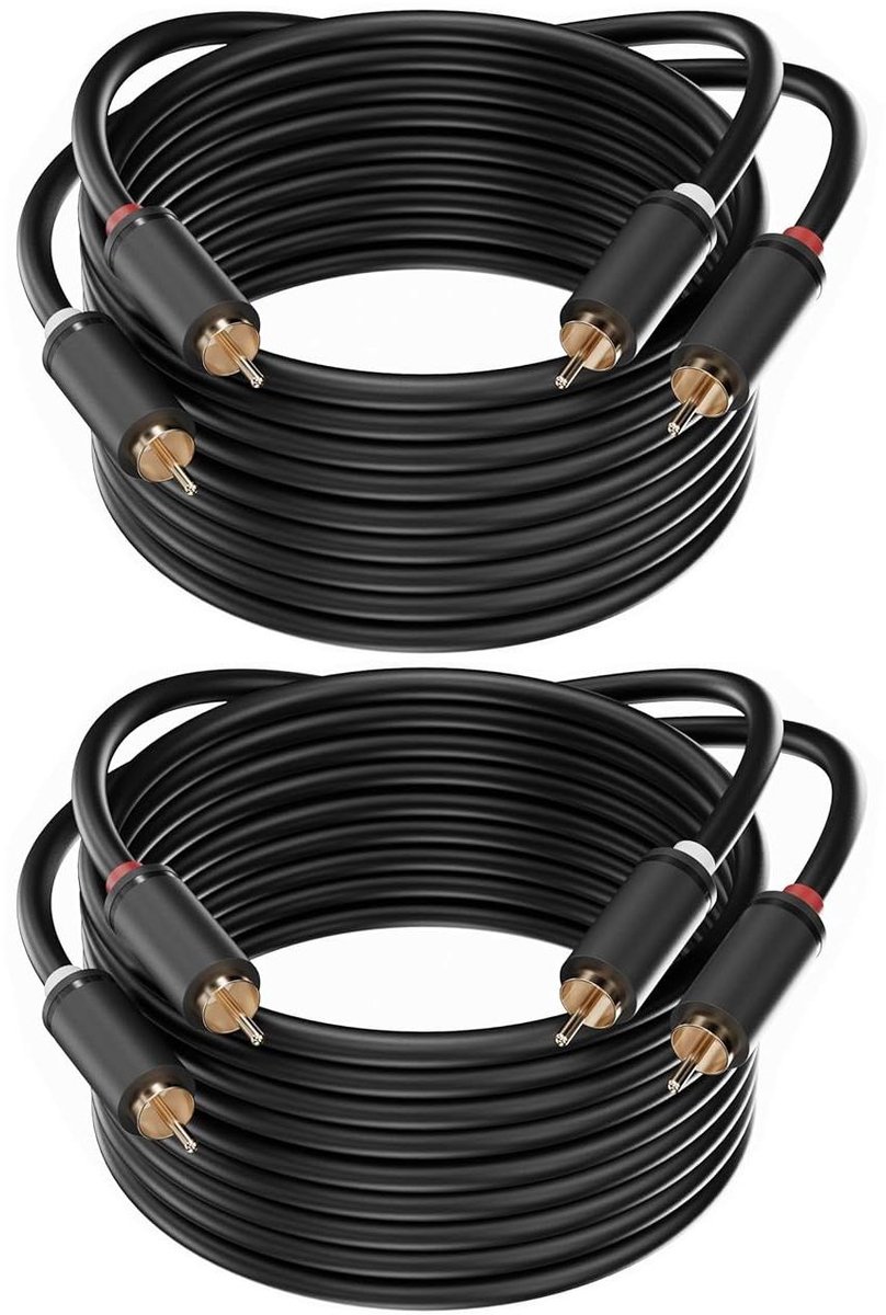 RCA Audiokabel - Stereo Kabel - Hifi Geluid - Zuurstofvrij Koper - 49 m - Zwart