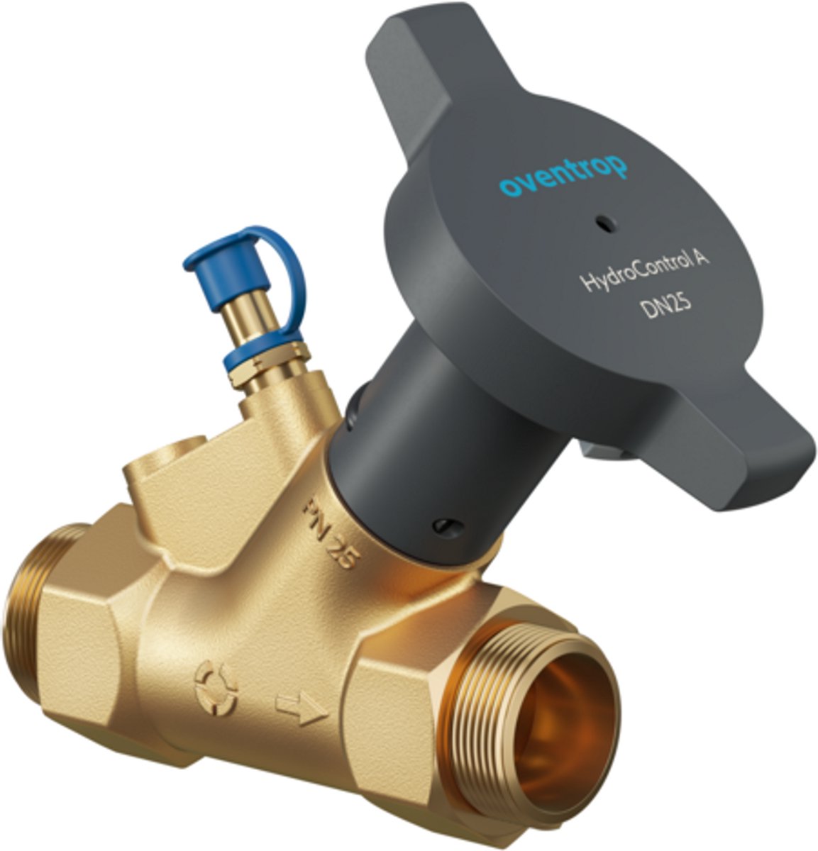 OVENTROP Inregelafsluiter HydroControl A PN 16, DN 20, buitendraad, Kvs: 7.8, 1067626