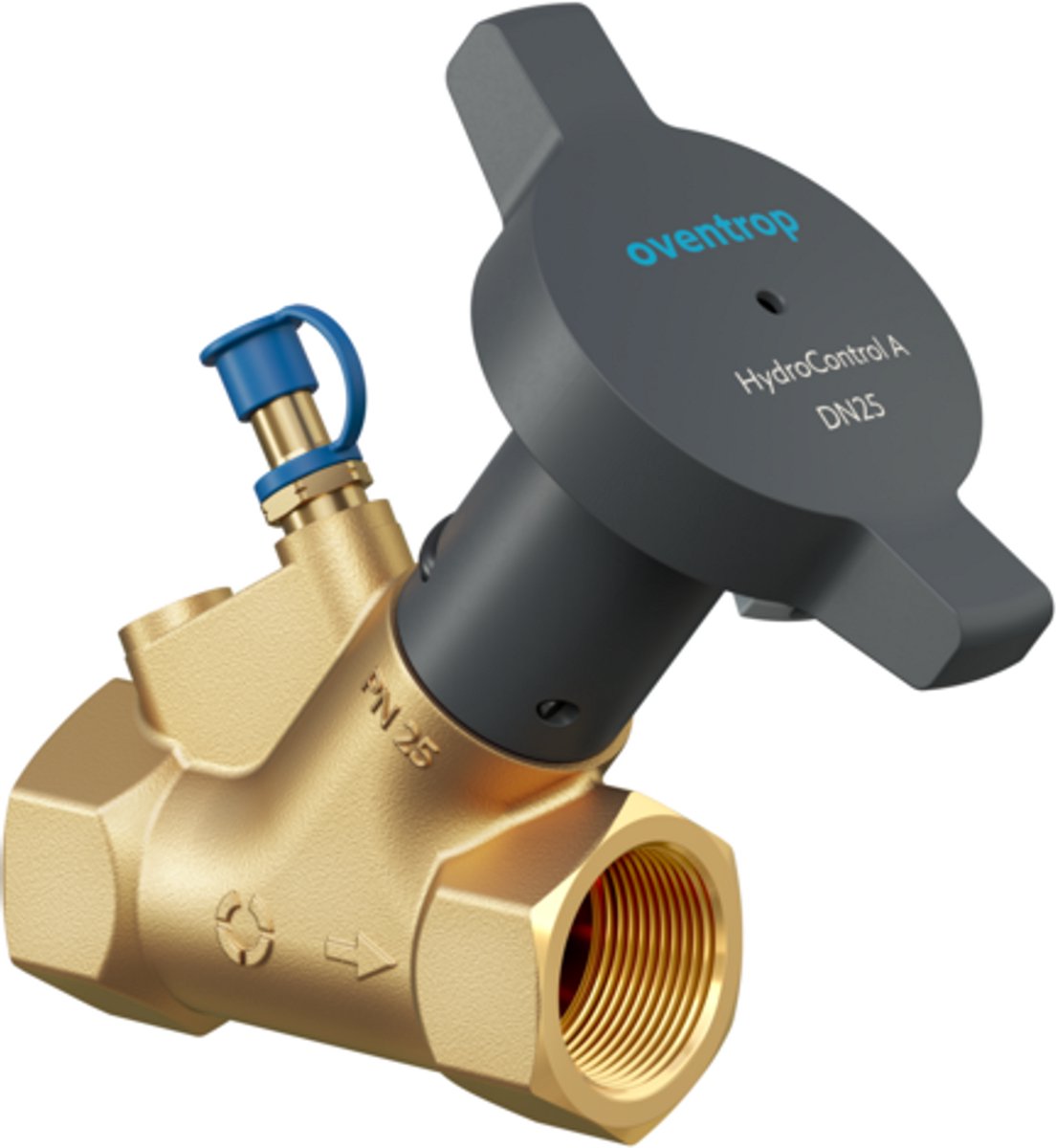 OVENTROP Inregelafsluiter HydroControl A PN 25, DN 15, binnendraad, Kvs: 4.1, 1067524
