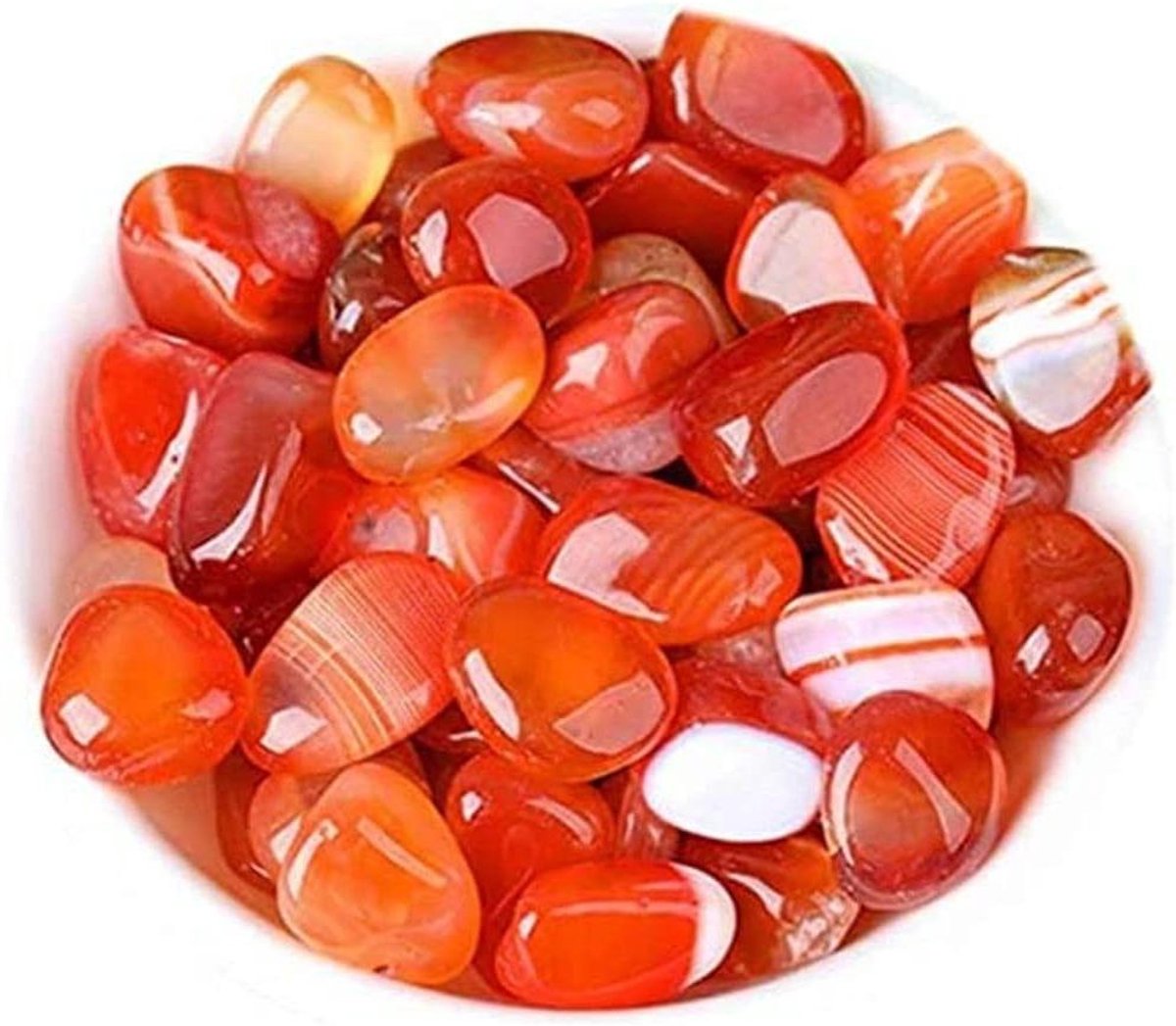 Decoratieve kiezelstenen - Aquarium grind - Landschap decoratie - Natuurstenen glad - 100g - Rood