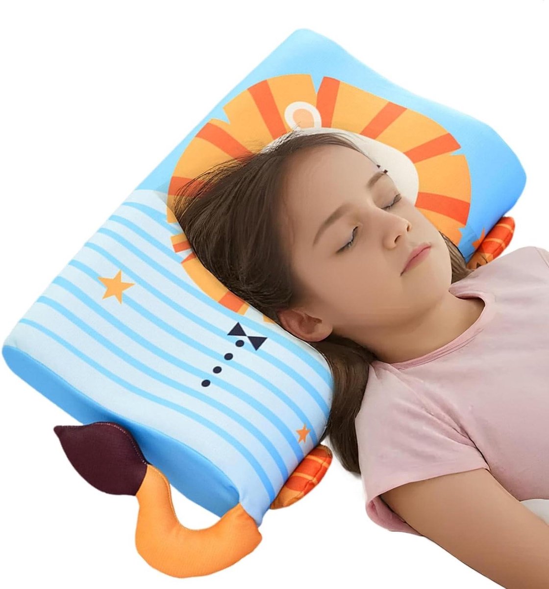 Peuterkussen voor slapen - Kinderkussen reisbed - Verbeterde slaapkwaliteit - Ademend plat ontwerp - 45 x 27 x 6 cm